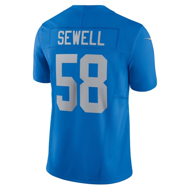 Men's Detroit Lions #58 Penei Sewell Blue Vapor F.U.S.E. Alternate Limited Jersey Men's Detroit Lions #58 Penei Sewell Blue Vapor F.U.S.E. Alternate Limited Jersey