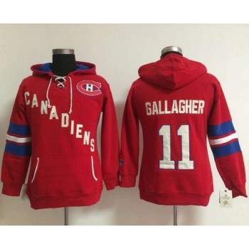 Montreal Canadiens #11 Brendan Gallagher Red Women's Old Time Heidi NHL Hoodie Montreal Canadiens #11 Brendan Gallagher Red Women's Old Time Heidi NHL Hoodie