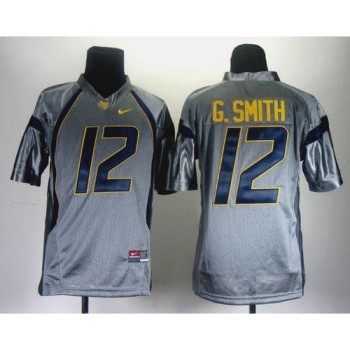 Mountaineers #12 Geno Smith Grey Stitched Youth NCAA Jersey Mountaineers #12 Geno Smith Grey Stitched Youth NCAA Jersey