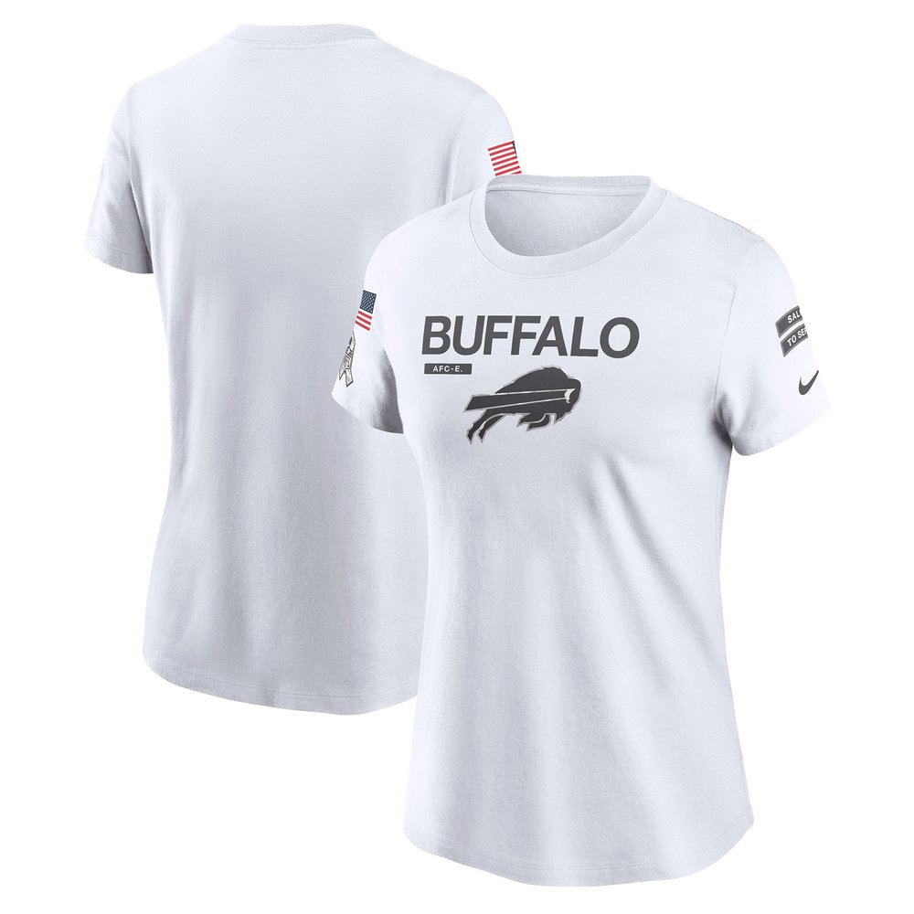 Women's Buffalo Bills  White 2024 Salute To Service Legend Performance T-Shirt