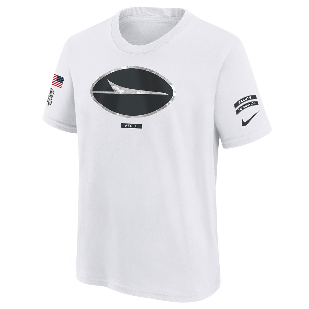 Youth New York Jets White 2024 Salute To Service T-Shirt Youth New York Jets White 2024 Salute To Service T-Shirt