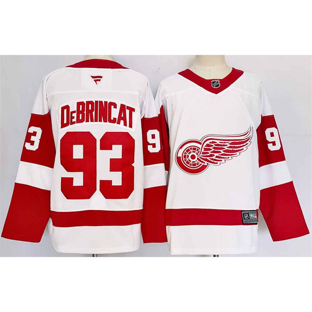 Youth Detroit Red Wings #93 Alex DeBrincat White 2024-25 Stitched Jersey