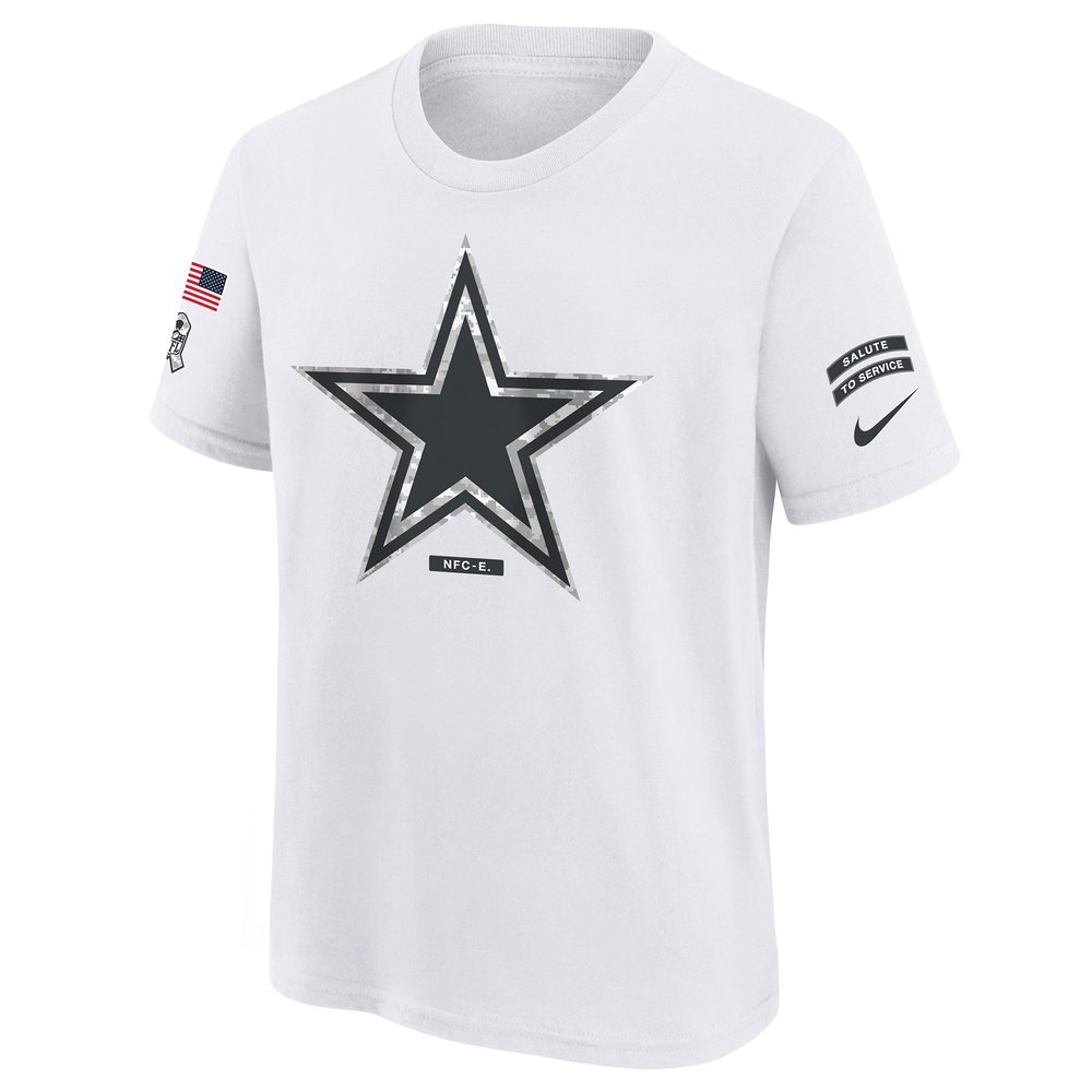 Youth Dallas Cowboys White 2024 Salute To Service T-Shirt