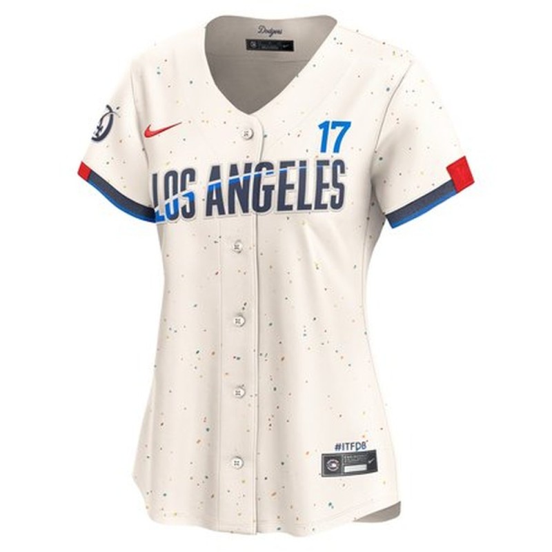 Women's Los Angeles Dodgers #17 Shohei Ohtani Cream 2024 City Connect Limited Player Jersey Women's Los Angeles Dodgers #17 Shohei Ohtani Cream 2024 City Connect Limited Player Jersey