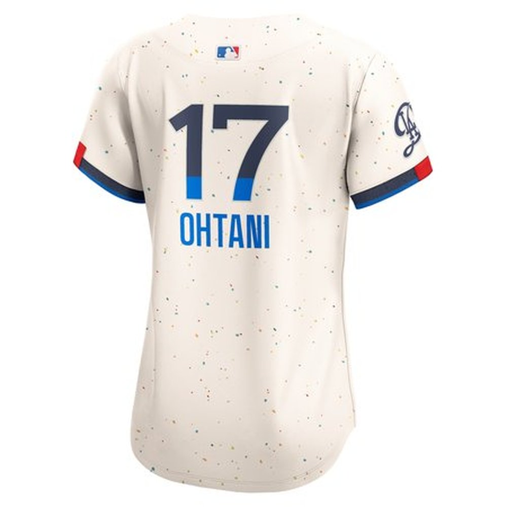 Women's Los Angeles Dodgers #17 Shohei Ohtani Cream 2024 City Connect Limited Player Jersey Women's Los Angeles Dodgers #17 Shohei Ohtani Cream 2024 City Connect Limited Player Jersey