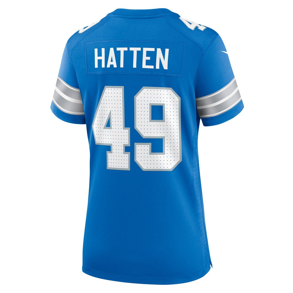 Women's Detroit Lions Hogan Hatten  Blue Game Jersey Women's Detroit Lions Hogan Hatten  Blue Game Jersey