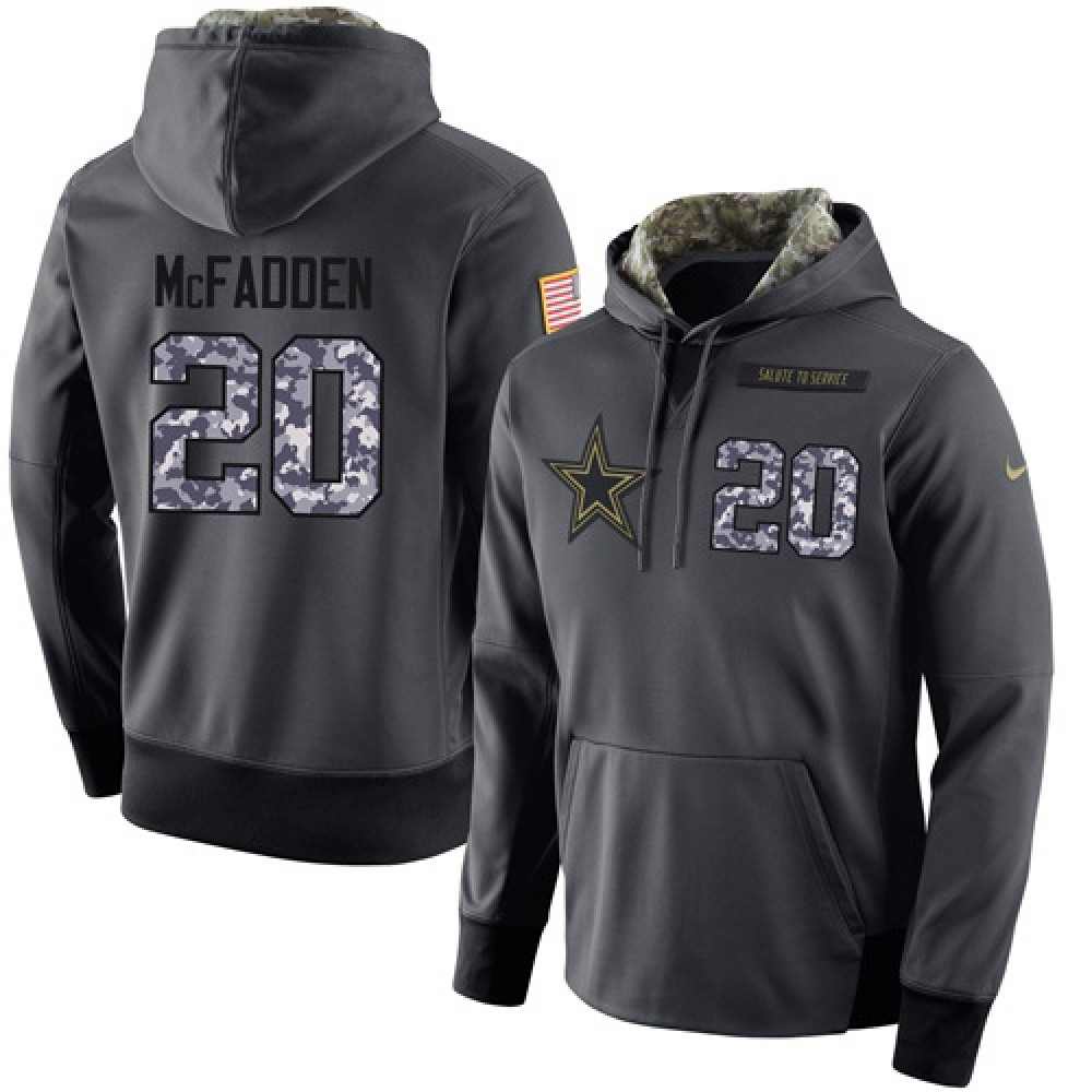 NFL Men's Dallas Cowboys #20 Darren McFadden Stitched Black Anthracite Salute to Service Player Performance Hoodie
