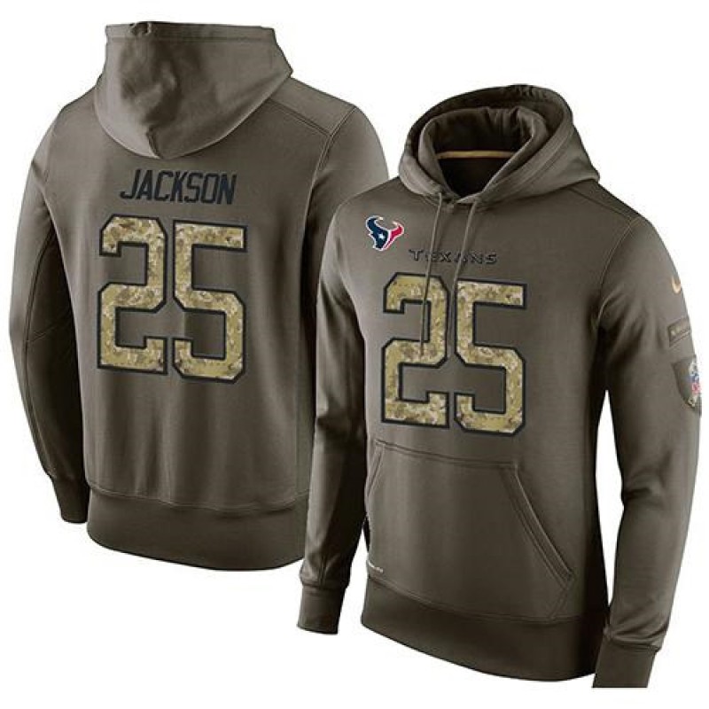 NFL Men's Nike Houston Texans #25 Kareem Jackson Stitched Green Olive Salute To Service KO Performance Hoodie NFL Men's Nike Houston Texans #25 Kareem Jackson Stitched Green Olive Salute To Service KO Performance Hoodie