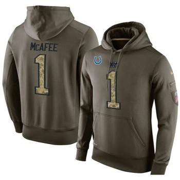 NFL Men's Indianapolis Colts #1 Pat McAfee Stitched Green Olive Salute To Service KO Performance Hoodie NFL Men's Indianapolis Colts #1 Pat McAfee Stitched Green Olive Salute To Service KO Performance Hoodie
