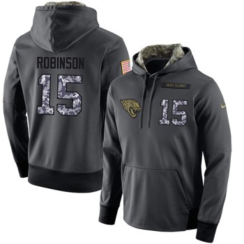 NFL Men's Jacksonville Jaguars #15 Allen Robinson Stitched Black Anthracite Salute to Service Player Performance Hoodie NFL Men's Jacksonville Jaguars #15 Allen Robinson Stitched Black Anthracite Salute to Service Player Performance Hoodie