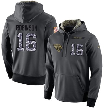 NFL Men's Jacksonville Jaguars #16 Denard Robinson Stitched Black Anthracite Salute to Service Player Performance Hoodie NFL Men's Jacksonville Jaguars #16 Denard Robinson Stitched Black Anthracite Salute to Service Player Performance Hoodie