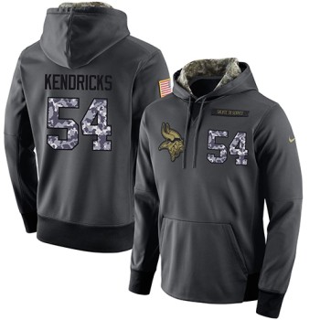 NFL Men's Minnesota Vikings #54 Eric Kendricks Stitched Black Anthracite Salute to Service Player Performance Hoodie NFL Men's Minnesota Vikings #54 Eric Kendricks Stitched Black Anthracite Salute to Service Player Performance Hoodie