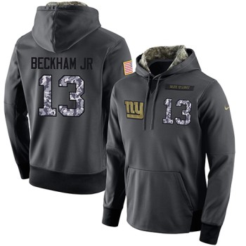 NFL Men's New York Giants #13 Odell Beckham Jr Stitched Black Anthracite Salute to Service Player Performance Hoodie NFL Men's New York Giants #13 Odell Beckham Jr Stitched Black Anthracite Salute to Service Player Performance Hoodie