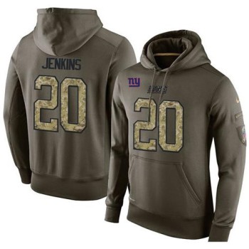 NFL Men's New York Giants #20 Janoris Jenkins Stitched Green Olive Salute To Service KO Performance Hoodie NFL Men's New York Giants #20 Janoris Jenkins Stitched Green Olive Salute To Service KO Performance Hoodie