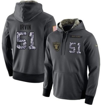 NFL Men's Oakland Raiders #51 Bruce Irvin Stitched Black Anthracite Salute to Service Player Performance Hoodie NFL Men's Oakland Raiders #51 Bruce Irvin Stitched Black Anthracite Salute to Service Player Performance Hoodie