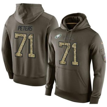 NFL Men's Philadelphia Eagles #71 Jason Peters Stitched Green Olive Salute To Service KO Performance Hoodie NFL Men's Philadelphia Eagles #71 Jason Peters Stitched Green Olive Salute To Service KO Performance Hoodie