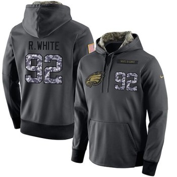 NFL Men's Philadelphia Eagles #92 Reggie White Stitched Black Anthracite Salute to Service Player Performance Hoodie