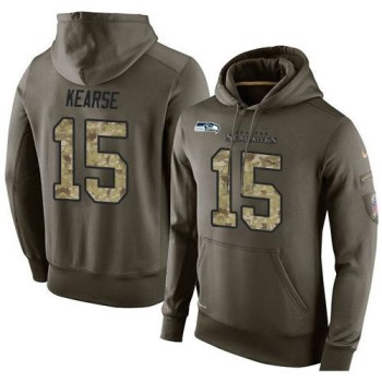 NFL Men's Seattle Seahawks #15 Jermaine Kearse Stitched Green Olive Salute To Service KO Performance Hoodie NFL Men's Seattle Seahawks #15 Jermaine Kearse Stitched Green Olive Salute To Service KO Performance Hoodie