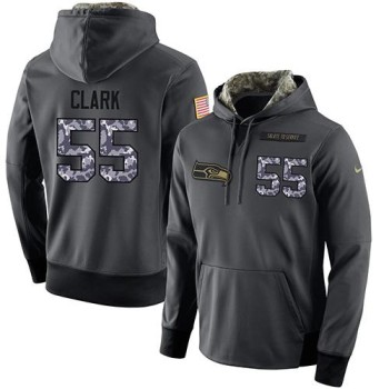 NFL Men's Seattle Seahawks #55 Frank Clark Stitched Black Anthracite Salute to Service Player Performance Hoodie NFL Men's Seattle Seahawks #55 Frank Clark Stitched Black Anthracite Salute to Service Player Performance Hoodie