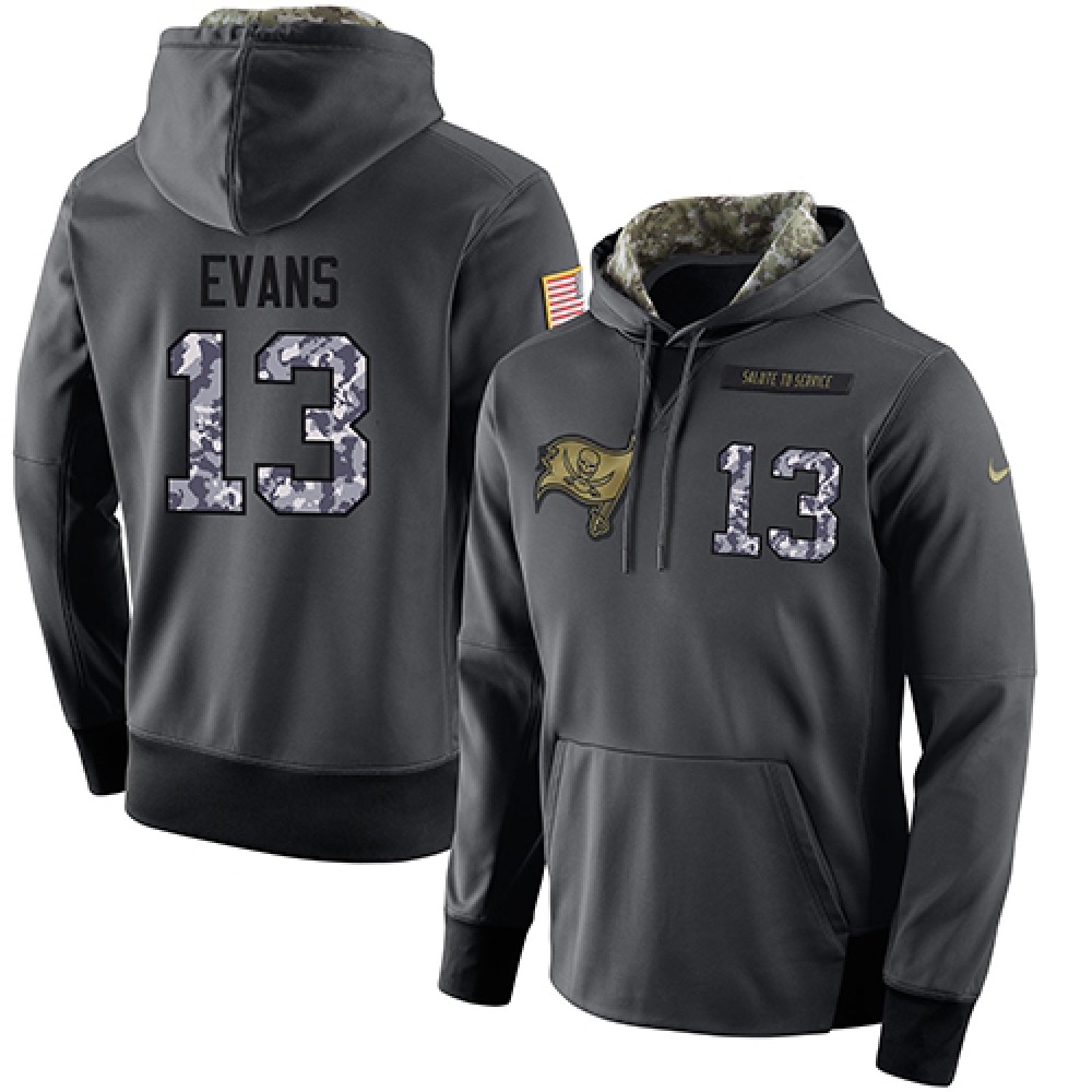 NFL Men's Tampa Bay Buccaneers #13 Mike Evans Stitched Black Anthracite Salute to Service Player Performance Hoodie
