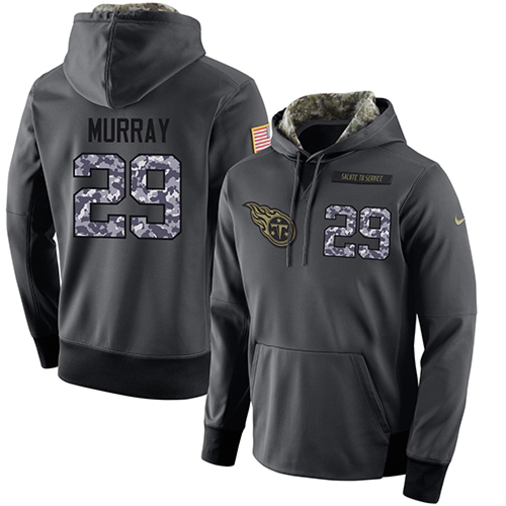 NFL Men's Tennessee Titans #29 DeMarco Murray Stitched Black Anthracite Salute to Service Player Performance Hoodie