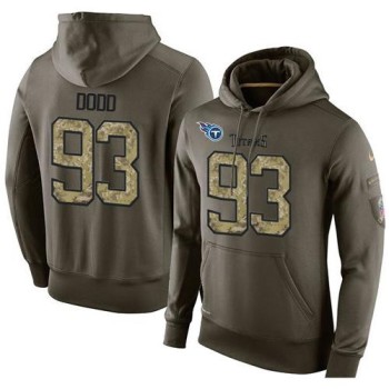 NFL Men's Tennessee Titans #93 Kevin Dodd Stitched Green Olive Salute To Service KO Performance Hoodie