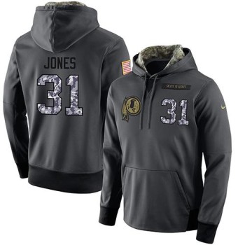 NFL Men's Washington Redskins #31 Matt Jones Stitched Black Anthracite Salute to Service Player Performance Hoodie NFL Men's Washington Redskins #31 Matt Jones Stitched Black Anthracite Salute to Service Player Performance Hoodie