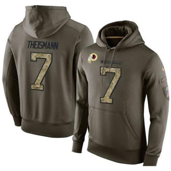 NFL Men's Washington Redskins #7 Joe Theismann Stitched Green Olive Salute To Service KO Performance Hoodie NFL Men's Washington Redskins #7 Joe Theismann Stitched Green Olive Salute To Service KO Performance Hoodie