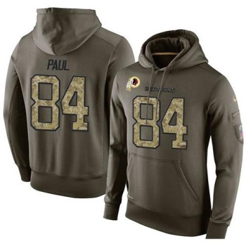 NFL Men's Washington Redskins #84 Niles Paul Stitched Green Olive Salute To Service KO Performance Hoodie NFL Men's Washington Redskins #84 Niles Paul Stitched Green Olive Salute To Service KO Performance Hoodie