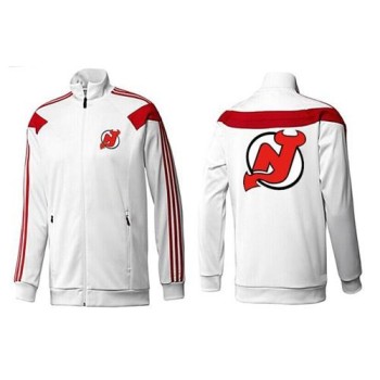 NHL New Jersey Devils Zip Jackets White-2 NHL New Jersey Devils Zip Jackets White-2