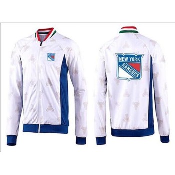 NHL New York Rangers Zip Jackets White-3 NHL New York Rangers Zip Jackets White-3