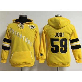 Nashville Predators #59 Roman Josi Yellow Women's Old Time Heidi Hoodie NHL Hoodie Nashville Predators #59 Roman Josi Yellow Women's Old Time Heidi Hoodie NHL Hoodie