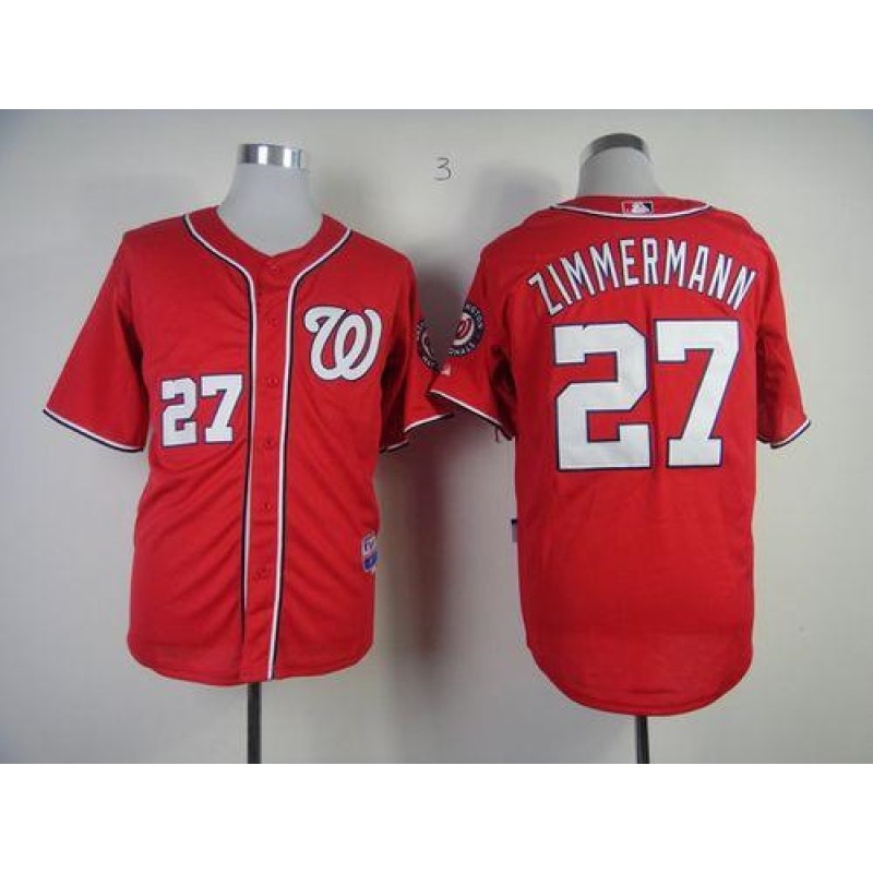Nationals #27 Jordan Zimmermann Red Cool Base Stitched MLB Jersey Nationals #27 Jordan Zimmermann Red Cool Base Stitched MLB Jersey