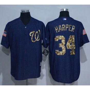 Nationals #34 Bryce Harper Denim Blue Salute to Service Stitched MLB Jersey Nationals #34 Bryce Harper Denim Blue Salute to Service Stitched MLB Jersey