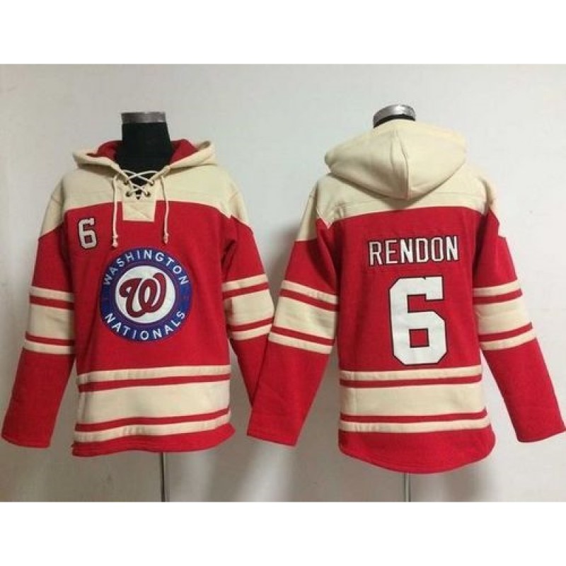 Nationals #6 Anthony Rendon Red Sawyer Hooded Sweatshirt MLB Hoodie Nationals #6 Anthony Rendon Red Sawyer Hooded Sweatshirt MLB Hoodie
