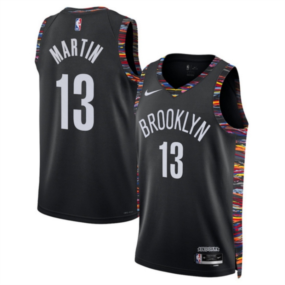 Men's Brooklyn Nets #13 Tyrese Martin Black 2025/26 City Edition Stitched Basketball Jersey