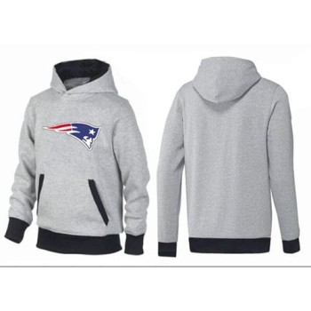 New England Patriots Logo Pullover Hoodie Grey & Black New England Patriots Logo Pullover Hoodie Grey & Black