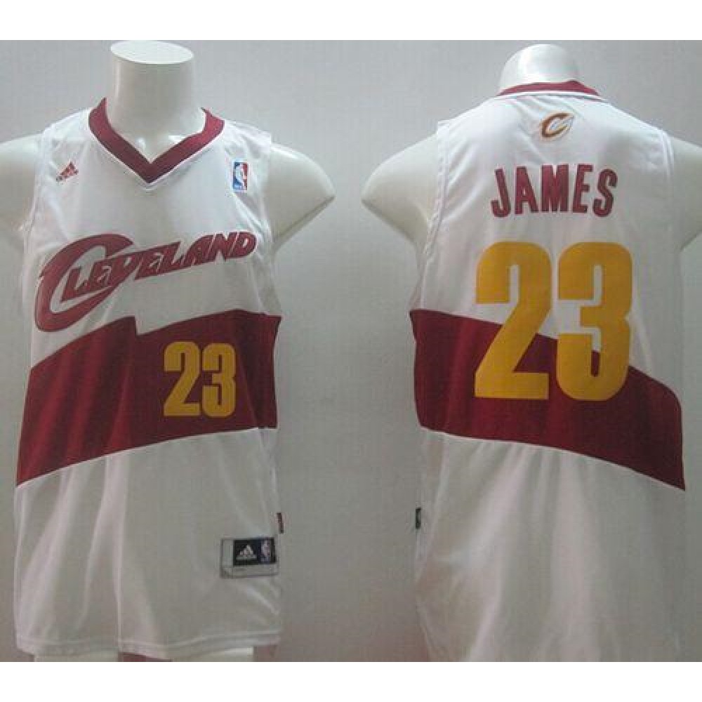 New Revolution 30 Cavaliers #23 LeBron James White Stitched NBA Jersey