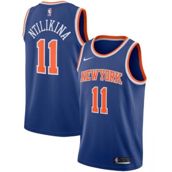 New Yok Knicks #11 Frank Ntilikina Blue Icon Edition Stitched Swingman Jersey New Yok Knicks #11 Frank Ntilikina Blue Icon Edition Stitched Swingman Jersey