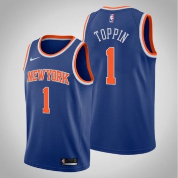 New Yok Knicks #1 Obi Toppin Blue Stitched Swingman Jersey New Yok Knicks #1 Obi Toppin Blue Stitched Swingman Jersey