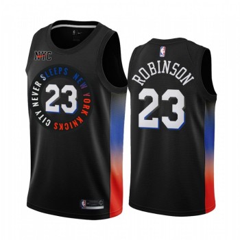 New Yok Knicks #23 Mitchell Robinson 2020 Black City Edition Stitched Swingman Jersey New Yok Knicks #23 Mitchell Robinson 2020 Black City Edition Stitched Swingman Jersey