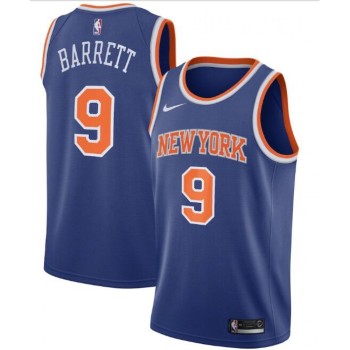 New Yok Knicks #9 R.J. Barrett Blue Icon Edition Stitched Swingman Jersey New Yok Knicks #9 R.J. Barrett Blue Icon Edition Stitched Swingman Jersey