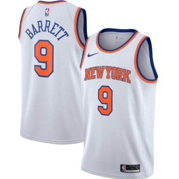 New Yok Knicks #9 R.J. Barrett White Stitched Swingman Jersey New Yok Knicks #9 R.J. Barrett White Stitched Swingman Jersey