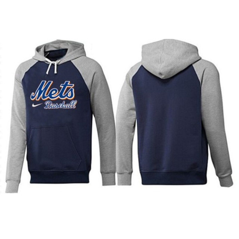 New York Mets Pullover Hoodie Dark Blue & Grey New York Mets Pullover Hoodie Dark Blue & Grey