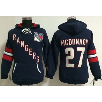 New York Rangers #27 Ryan McDonagh Navy Blue Women's Old Time Heidi NHL Hoodie New York Rangers #27 Ryan McDonagh Navy Blue Women's Old Time Heidi NHL Hoodie