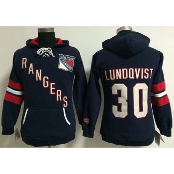 New York Rangers #30 Henrik Lundqvist Navy Blue Women's Old Time Heidi NHL Hoodie New York Rangers #30 Henrik Lundqvist Navy Blue Women's Old Time Heidi NHL Hoodie