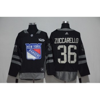 New York Rangers #36 Mats Zuccarello Black Men's 1917-2017 100th Anniversary Stitched NHL Jersey New York Rangers #36 Mats Zuccarello Black Men's 1917-2017 100th Anniversary Stitched NHL Jersey