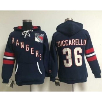 New York Rangers #36 Mats Zuccarello Navy Blue Women's Old Time Heidi NHL Hoodie New York Rangers #36 Mats Zuccarello Navy Blue Women's Old Time Heidi NHL Hoodie