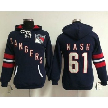 New York Rangers #61 Rick Nash Navy Blue Women's Old Time Heidi NHL Hoodie New York Rangers #61 Rick Nash Navy Blue Women's Old Time Heidi NHL Hoodie