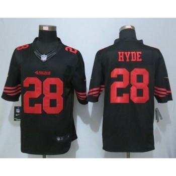 49ers #28 Carlos Hyde Black Alternate Men's Stitched NFL Limited Jersey 49ers #28 Carlos Hyde Black Alternate Men's Stitched NFL Limited Jersey